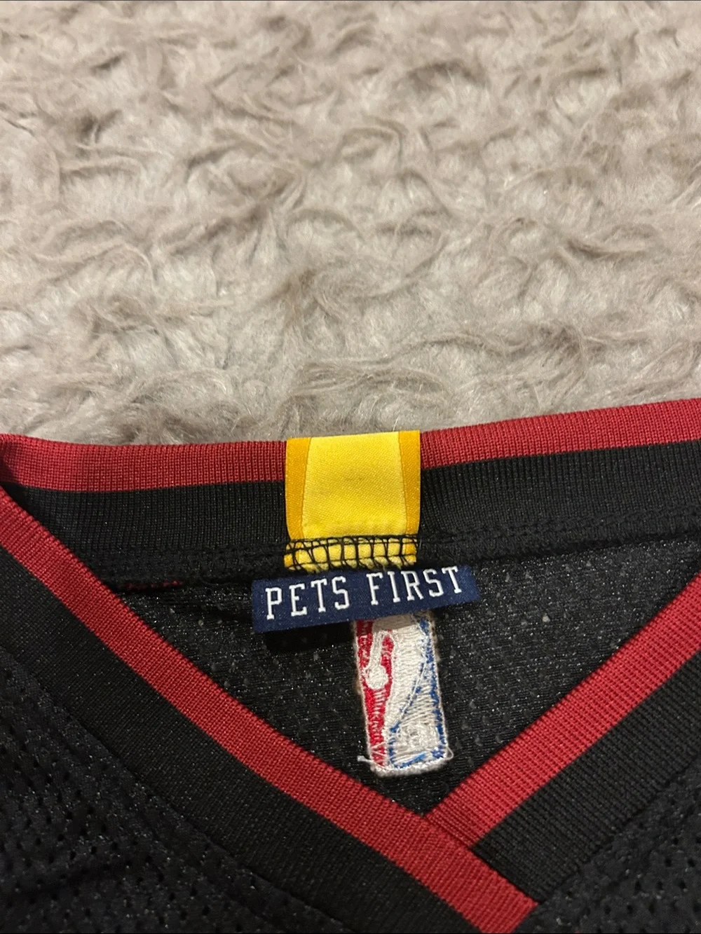 Pets First Black & Red Miami Heat Basketball Dog Jersey